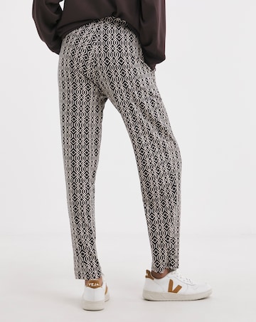 Printed Tapered Leg Jersey Trouser