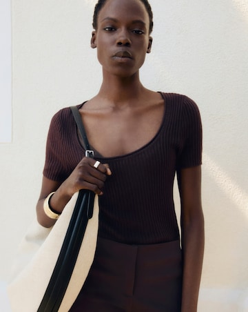 Mango Ribbed Rosae Top