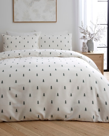 Fraser Fir Brushed Cotton Duvet Cover Set