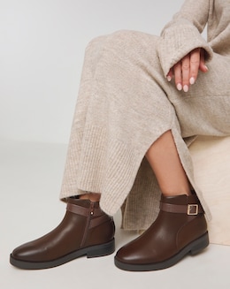 Drew Ankle Buckle Boot - Wide Fit (E)