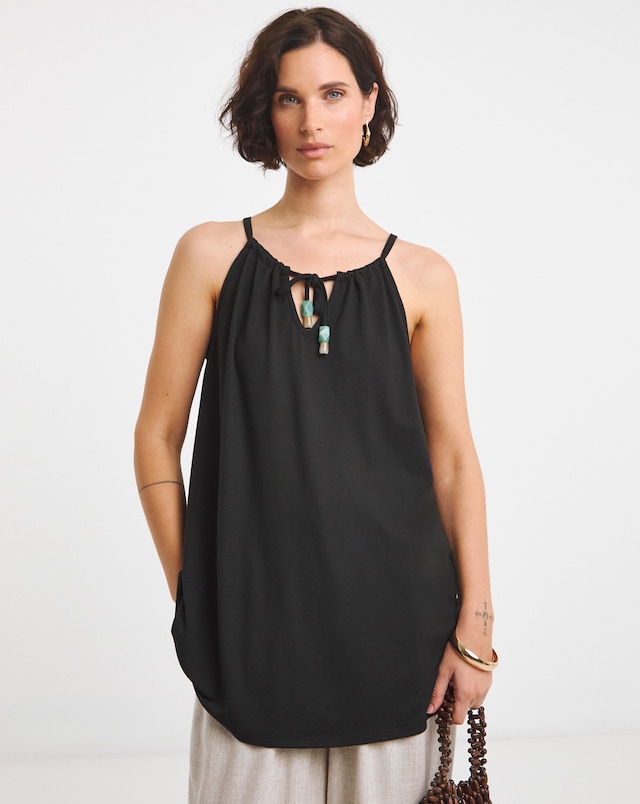 Tie Front Trim Vest