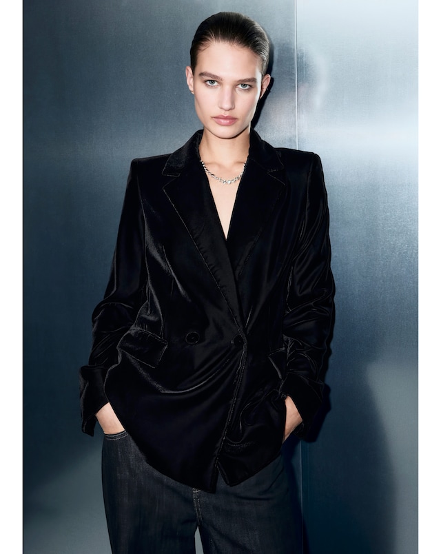Mango Velvet Black Blazer