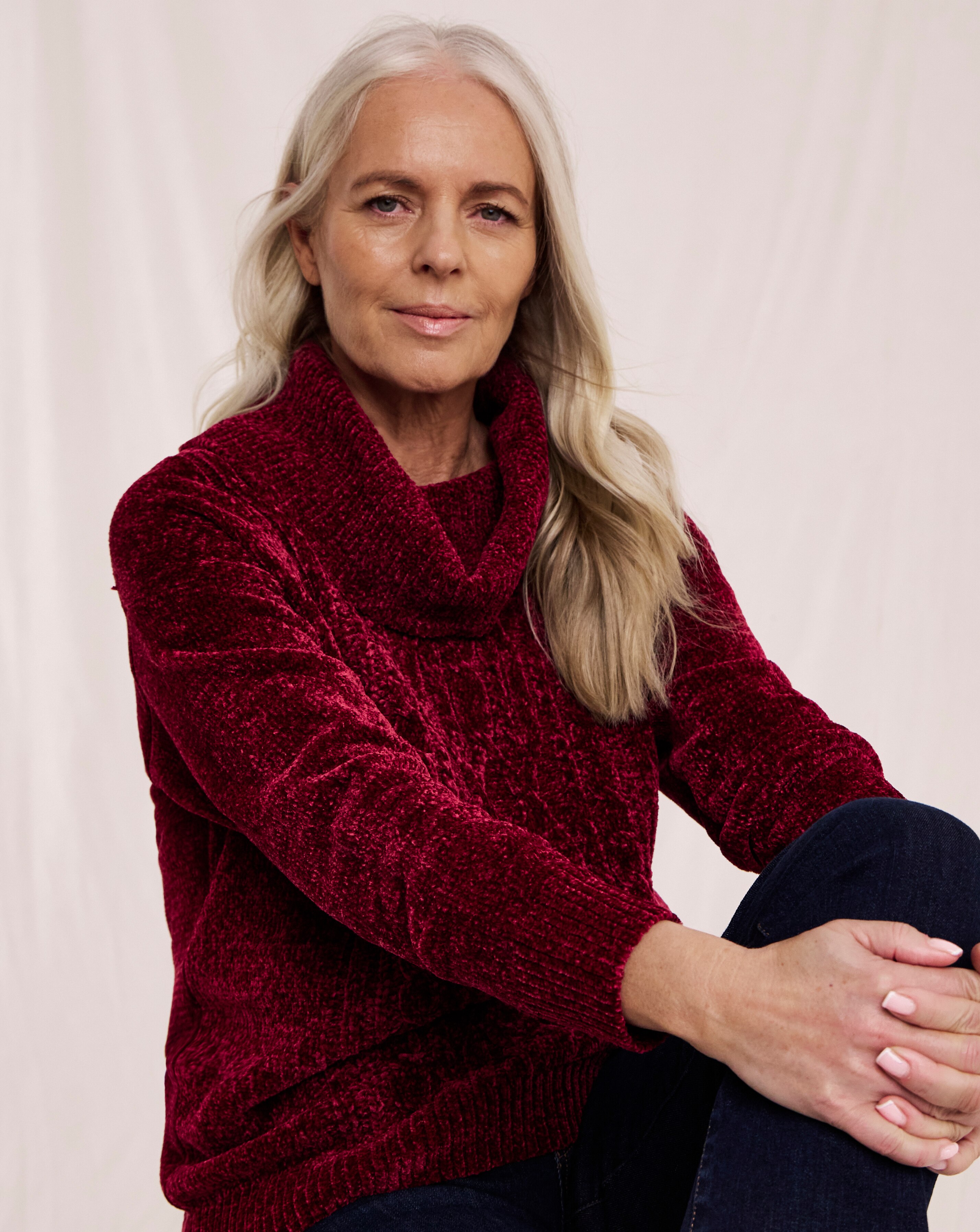 Julipa Cable Cowl Neck Chenile Jumper