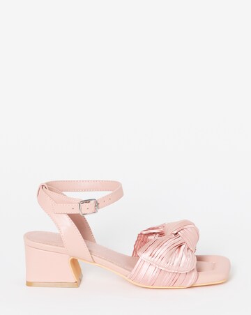 May Side Bow Low Block Heel Sandals - Wide Fit (E)