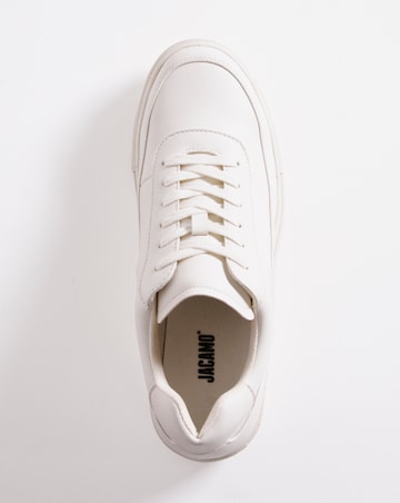 White Lace Up Trainer Wide Fit
