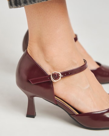 Heavenly Soles Corrine Two Part Pointed Toe Heeled Shoes - Extra Wide Fit (EEE)