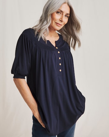 Julipa Shirred Neck Top