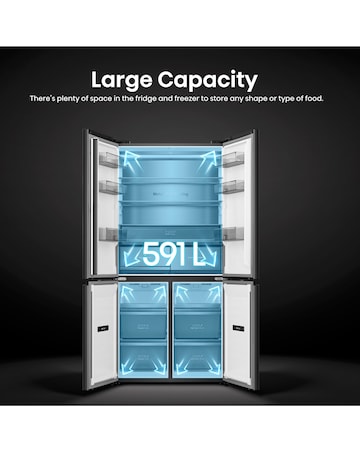 Hisense KitchenFit RQ768N4GBE Multi-Door Fridge Freezer - Black