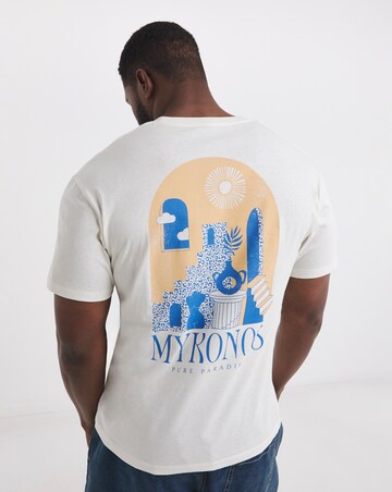 Jack & Jones Mykonos Back Graphic T-Shirt - Cream