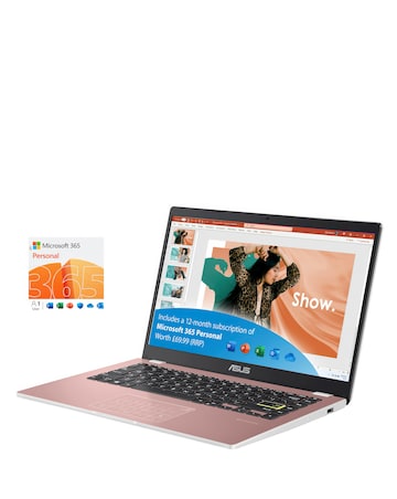 ASUS E410 14in FHD Intel Celeron 4GB 128GB Laptop - Pink