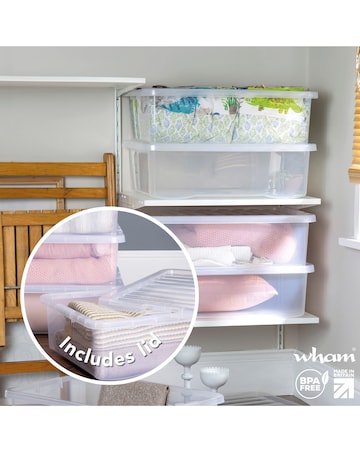 Wham Crystal Underbed 32L Box and Lid 5pk