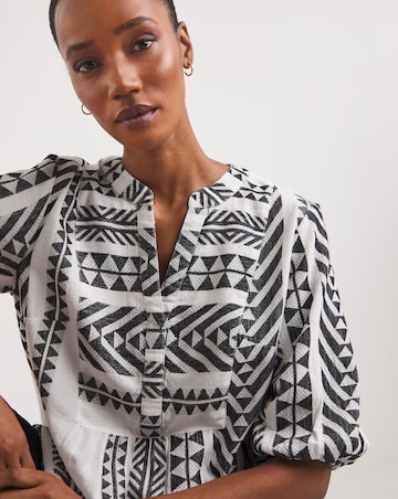 V Neck Embroidered Top