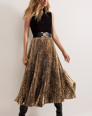 Phase Eight Meloni Jersey Leopard Pleat Midi Dress