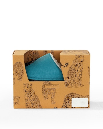 Chelsea Peers Embroidered Jaguar Corduroy Slippers