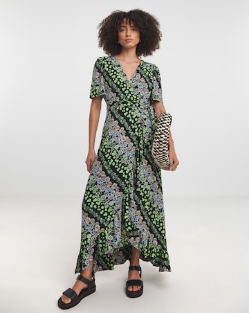 Crinkle Midi Empire Dress with Side Ties