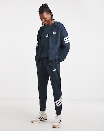 adidas Fleece 3 Stripe Full Zip Hoodie