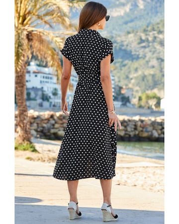 Sosandar Belted Spot Shirt Dress