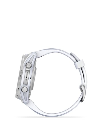 Garmin Fenix 8 43mm Amoled Smart Watch - Silver with Whitestone Silicone Band