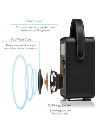 VQ Retro Mini DAB Radio - Black