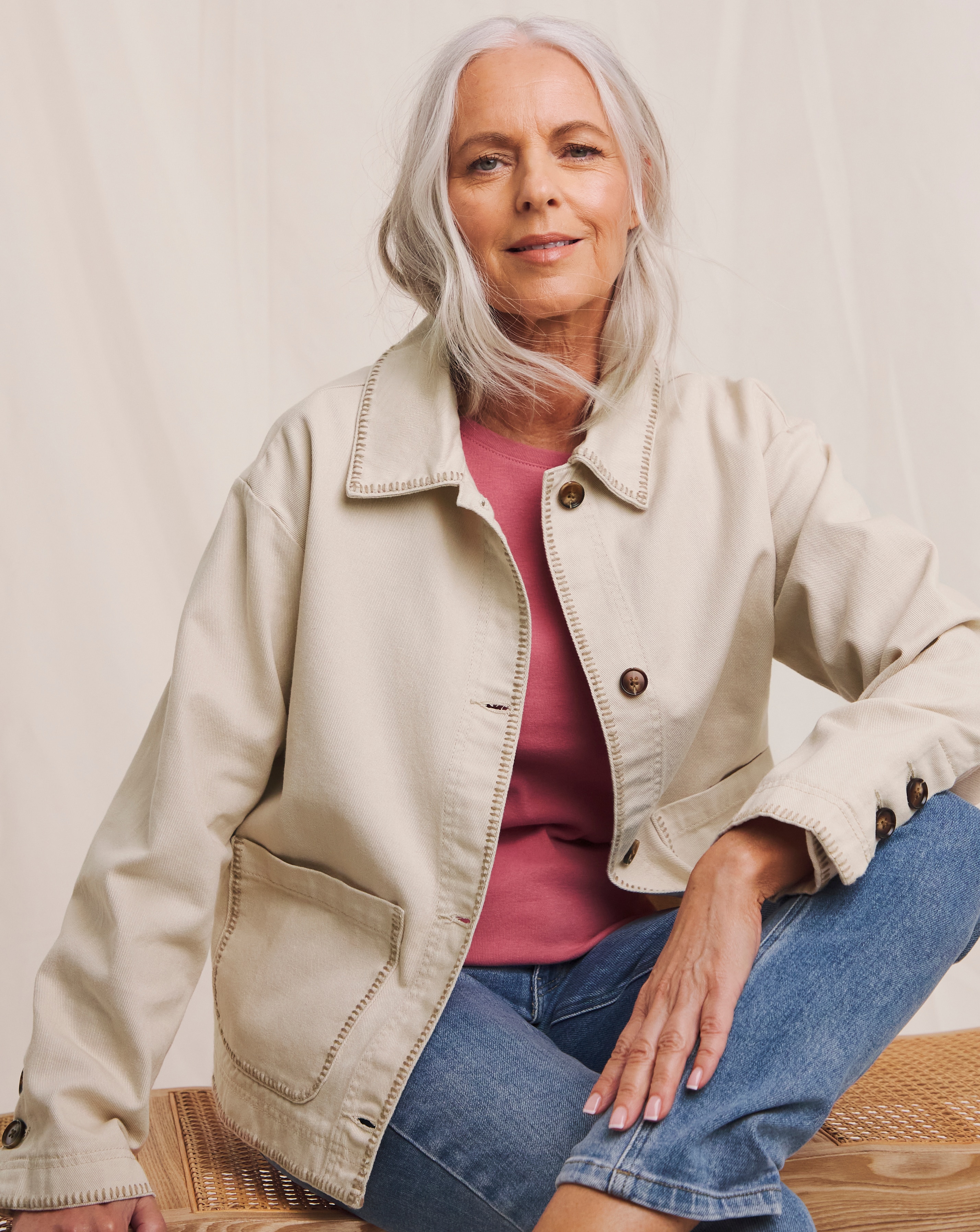 Julipa Blanket Stitch Denim Jacket | JD Williams