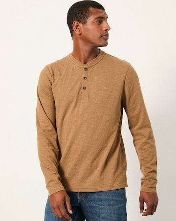 FatFace Woodside Long Sleeve Henley (Regular & Tall) - Tan