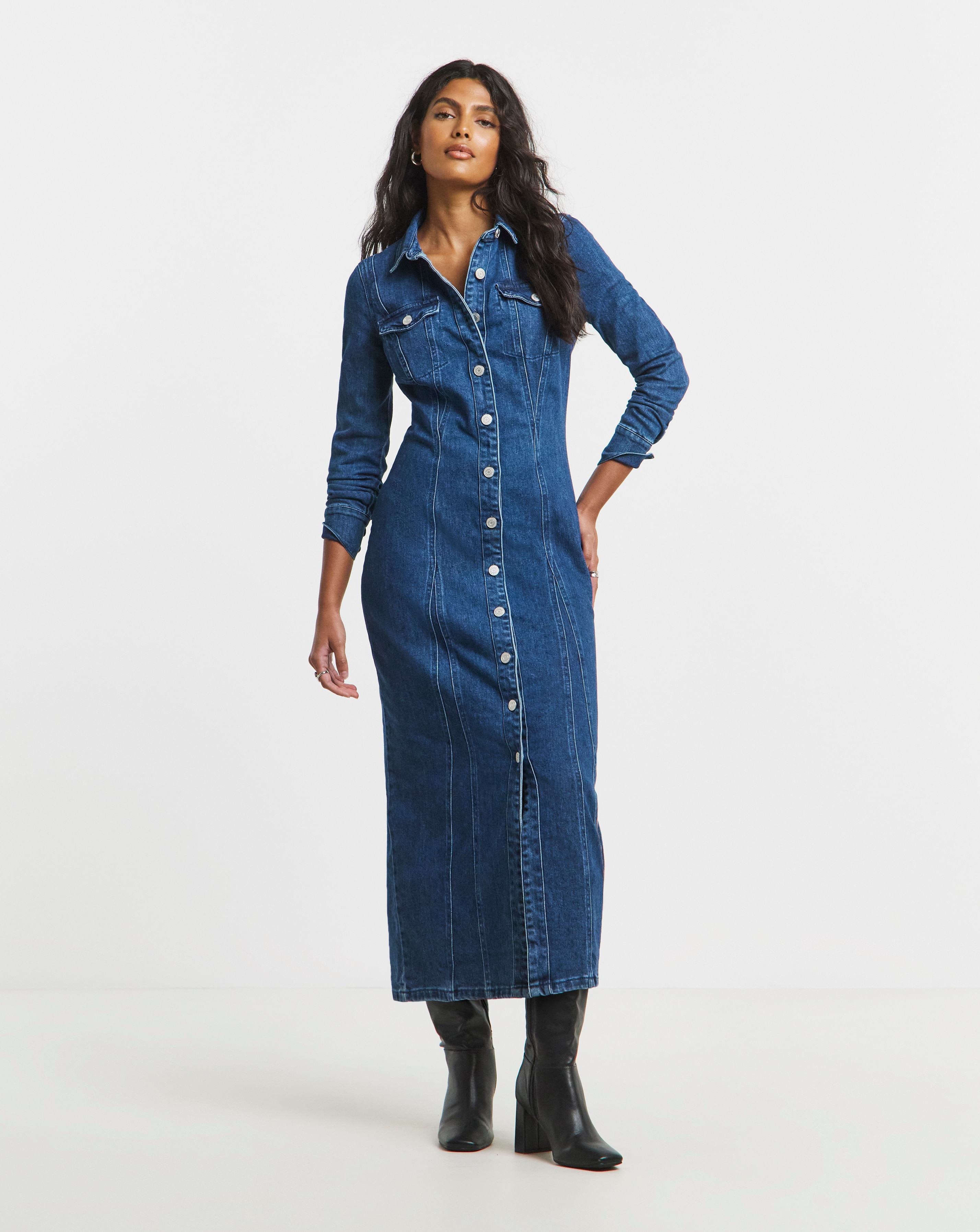 Nobody's Child Lee Denim Midi Dress | JD Williams