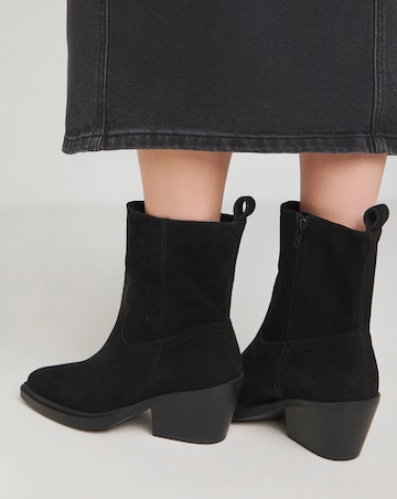 Rayla Suede Western Ankle Boots - Wide Fit (E)