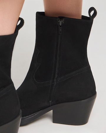 Rayla Suede Western Ankle Boots - Wide Fit (E)