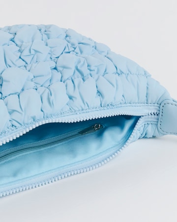 Blue Nylon Popcorn Quilt Crossbody Bag