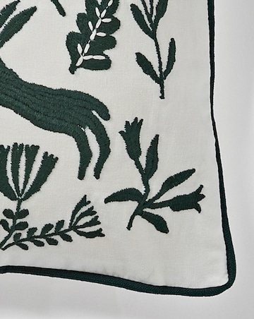 Embroidered Rabbit Boudoir Cushion