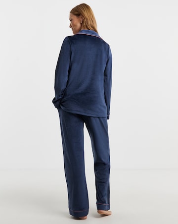 Pretty Secrets Velour Button Through Pyjama Set