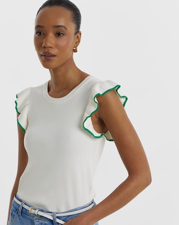 JdY Adele O-Neck Frill Top Knit