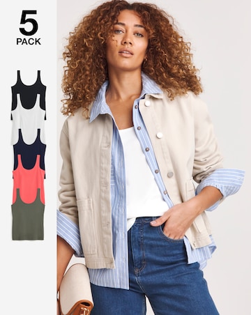 Pure Cotton 5 Pack Vests