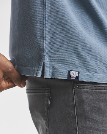 Union Garment Dyed Pique Polo- Dark Stone