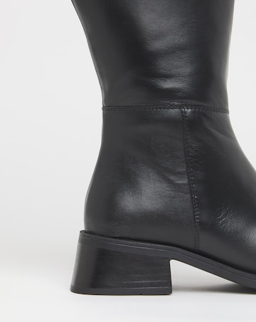Cressida Block Heel Leather Knee Boots - Extra Wide Fit (EEE) & Super Curvy Calf