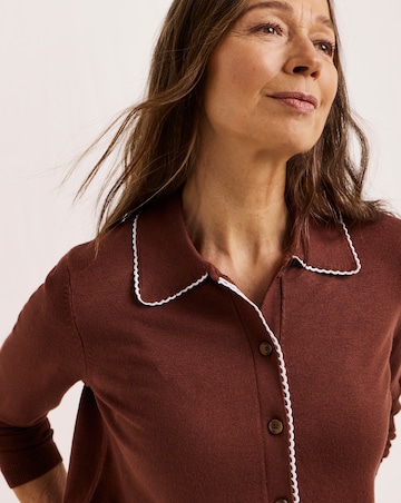 Julipa Petite Scallop Trim Button Down Cardigan