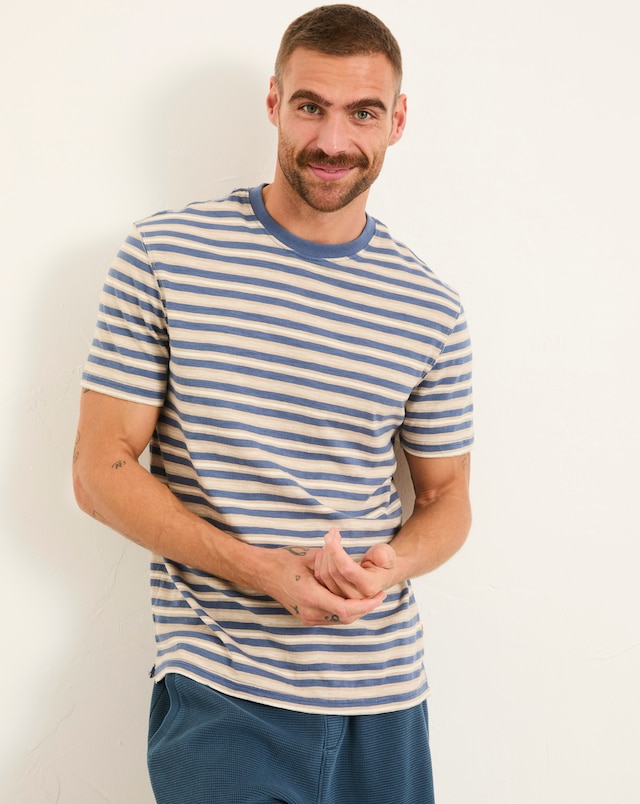 FatFace Variegated Stripe T-Shirt  (Regular & Tall) - Denim Blue