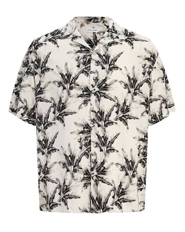 Jack & Jones Jeff Printed Resort Shirt -Cream/Black