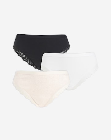 Pretty Secrets (3 Pack) Harper Lace Rib Midi Brazilian Knickers