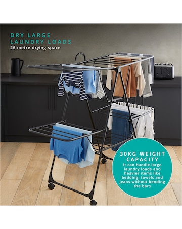 Swan Stealth Jumbo Clothes Airer 25M