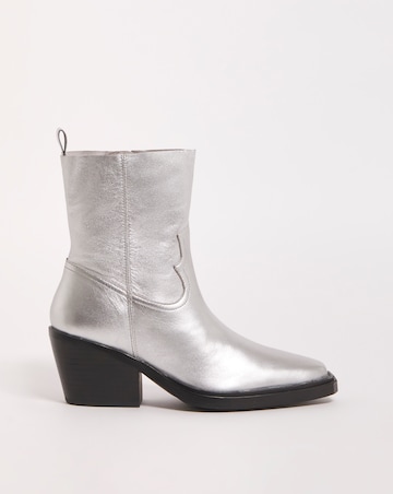 Rayla Leather Stretch Western Ankle Boots - Extra Wide Fit (EEE)