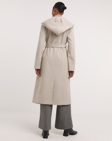 Oatmeal Hooded Robe Coat