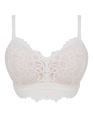 Figleaves Harper Geometric Lace Full Cup Underwired Bra B-G - White
