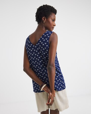 Printed V Neck Woven Vest