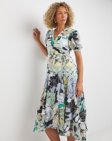 Joanna Hope Wrap Print Maxi Dress