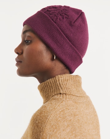 Floral Embroidered Beanie