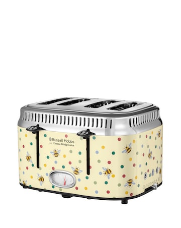 Emma Bridgewater 27250 Bumblebee and Polka Dot 4 Slice Stainless Steel Toaster