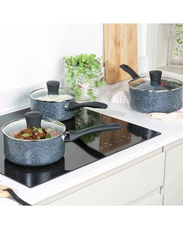 Russell Hobbs Nightfall Stone 5 Piece Saucepan and Stockpot Set