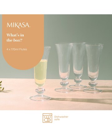 Mikasa Salerno Kristall Weingläser, 260ml, 4er Set bleifrei, klare feine Gläser mit kurzem Stiel und breitem Rand - spülmaschinenfest ab 27,99 € - auf