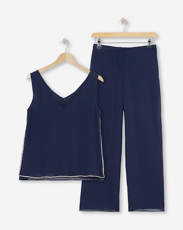 Joanna Hope Beaded Chiffon Trouser Set